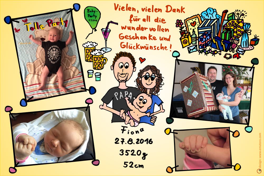 thank you card baby party