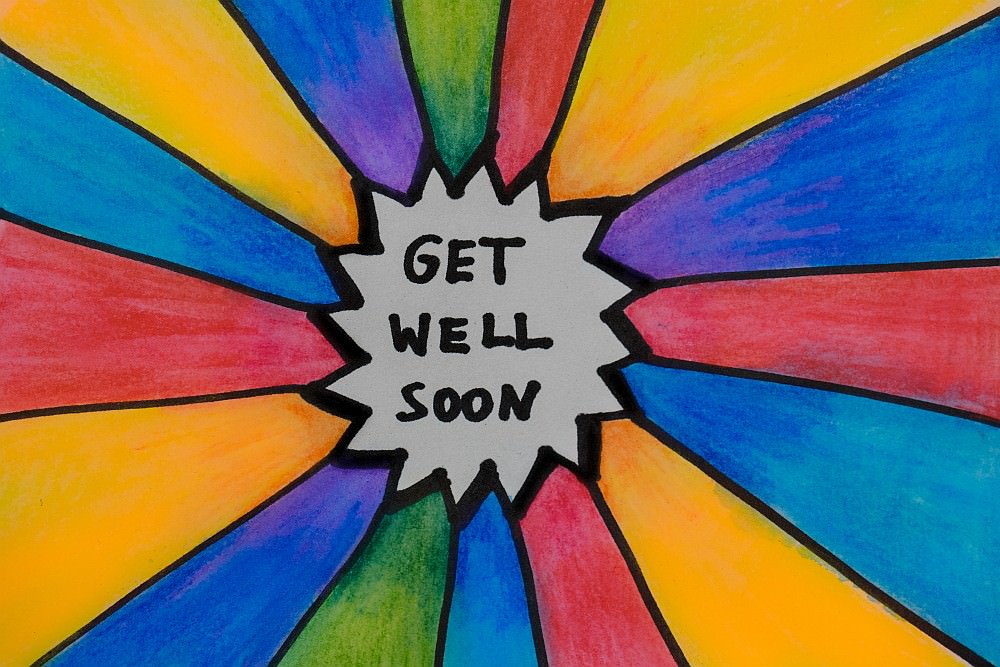 get well soon postcard